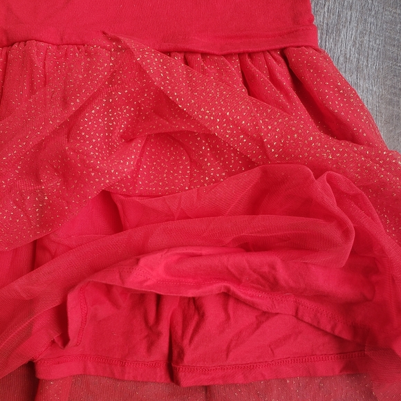 Carter's Kid Casual Red and gold tulle dress sz 7 - Picture 3 of 7